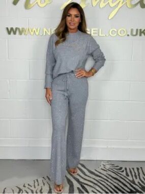 Grey Sparkle Knit Jumpsuit